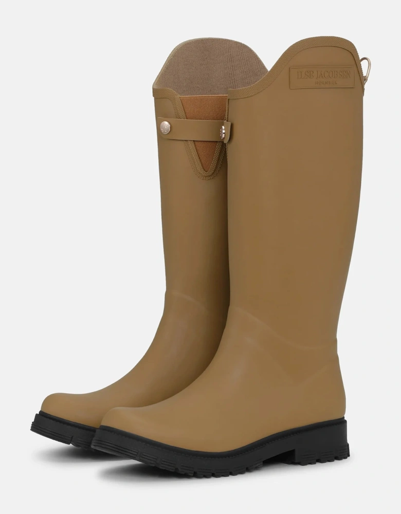 Asymmetric rain boots in mocha