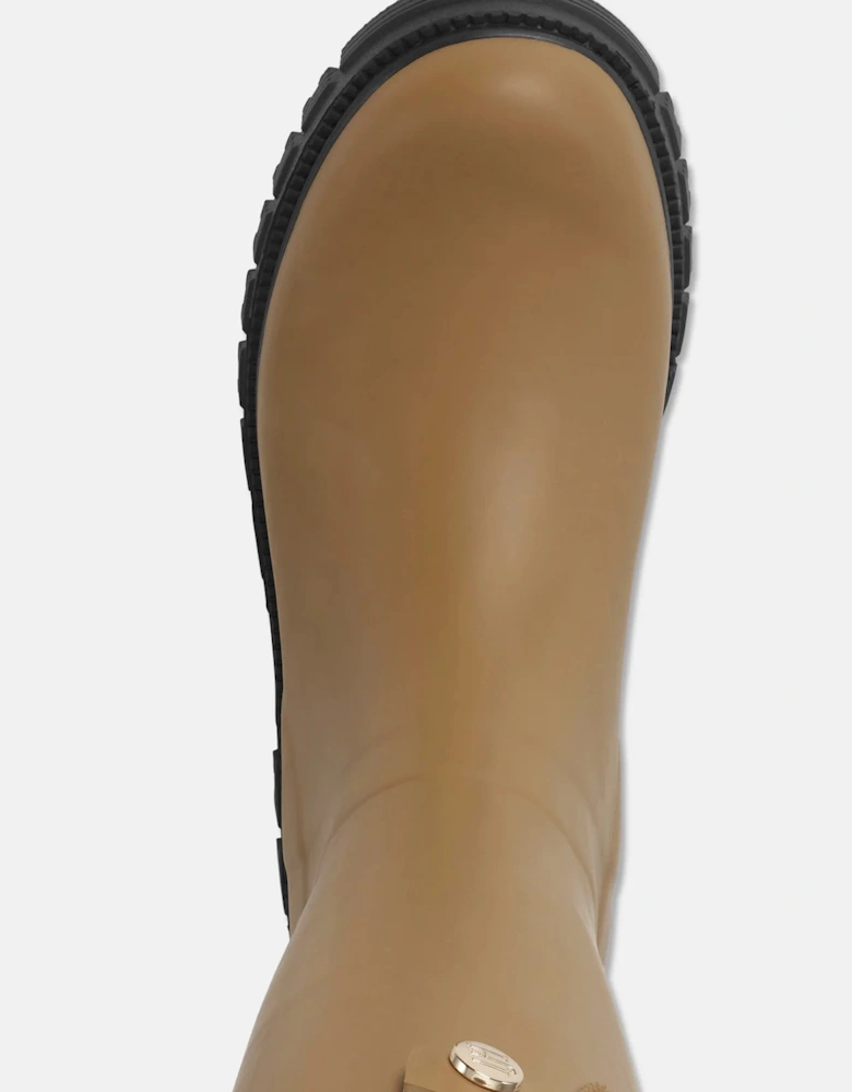 Asymmetric rain boots in mocha