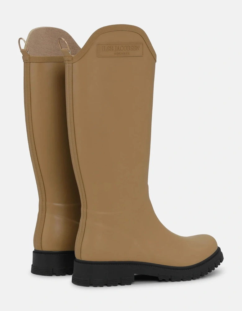 Asymmetric rain boots in mocha