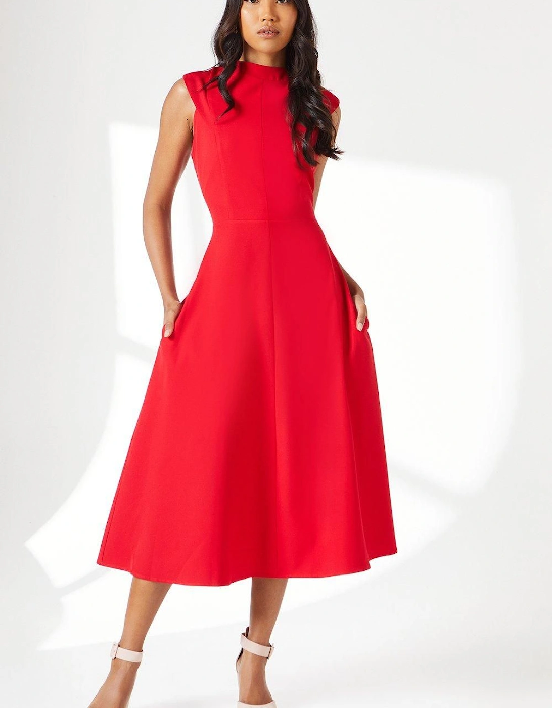 Structured Fit And Flare Midi Dress, 2 of 1