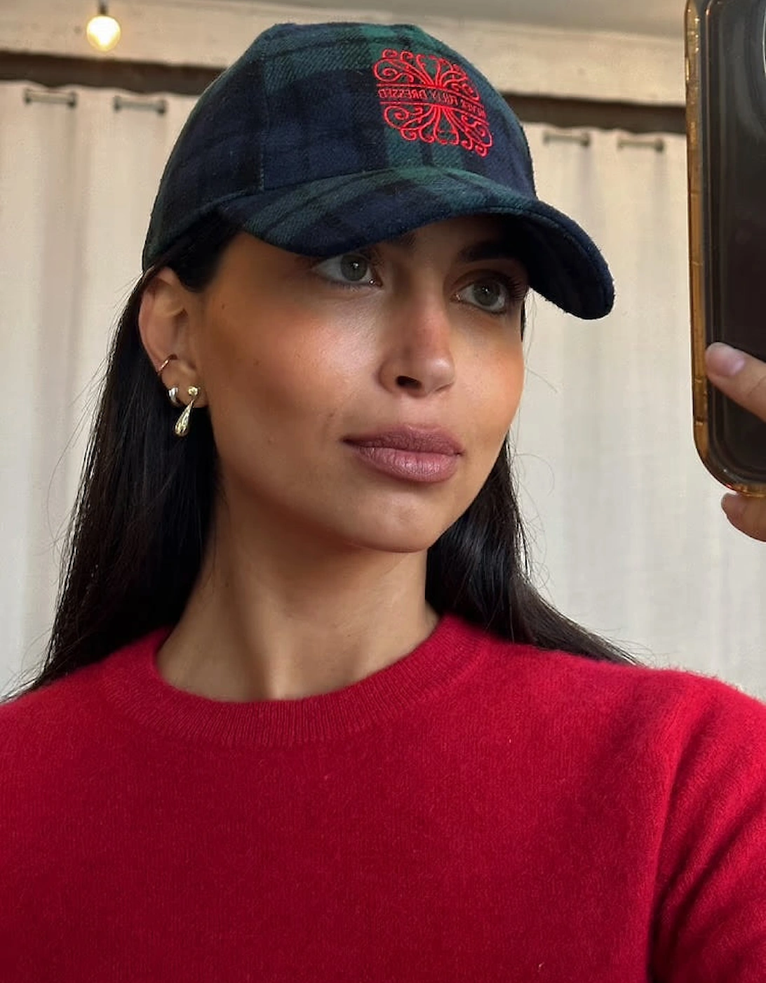 Navy tartan NFD cap