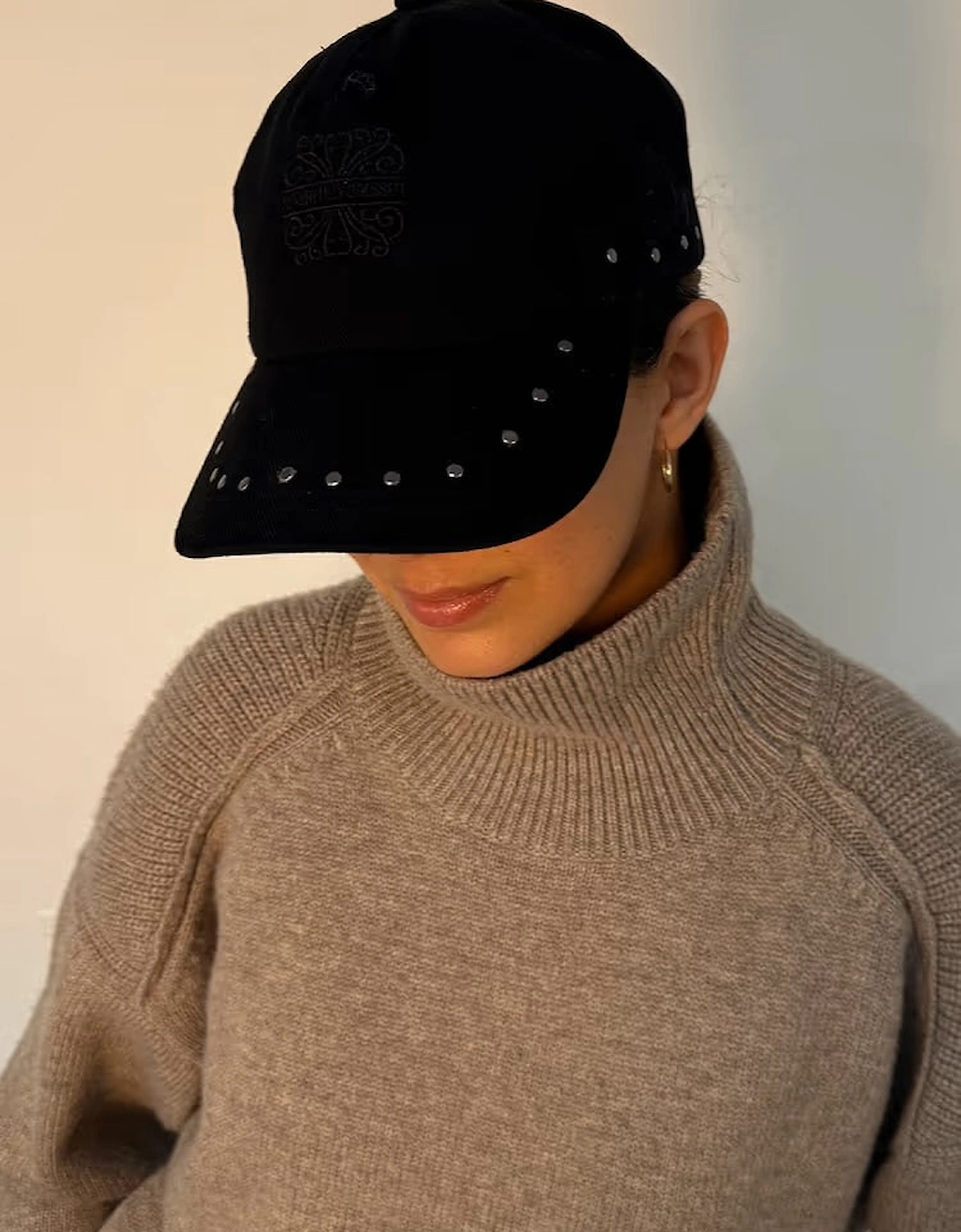 Black studded denim cap, 5 of 4