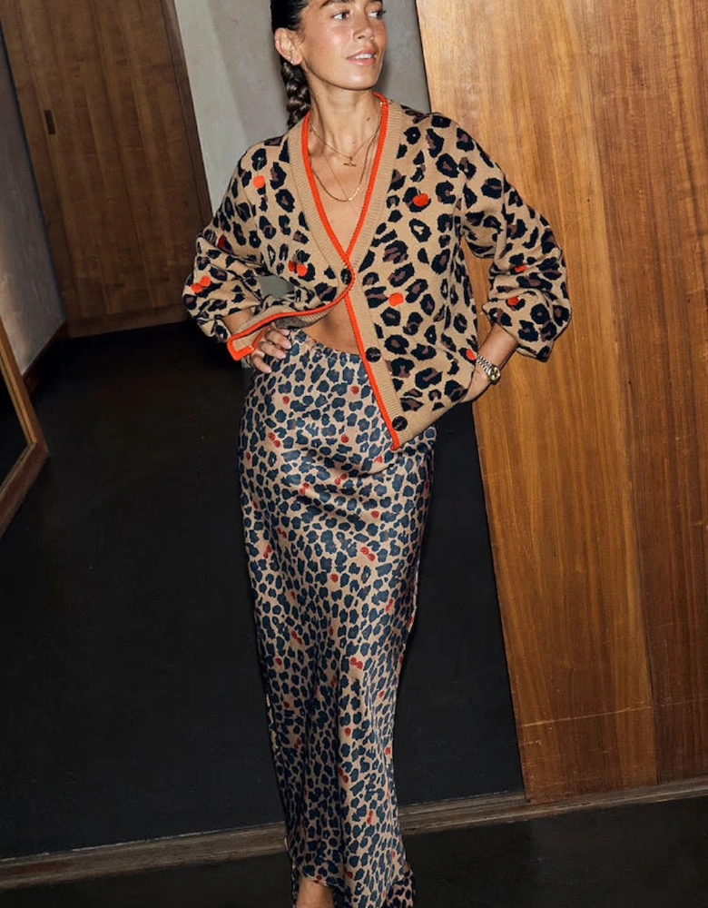 Cherry leopard cardigan