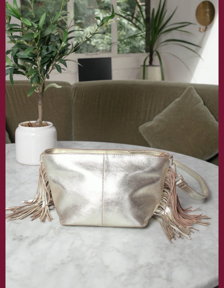 Kingston Tassle Cross Body Bag - Gold