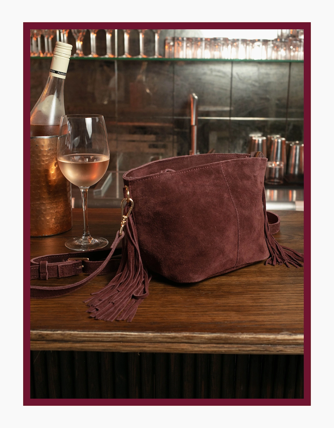 Nooki Design Women's Kingston Tassle Cross Body Bag - Plum - Purple - Size: ONE