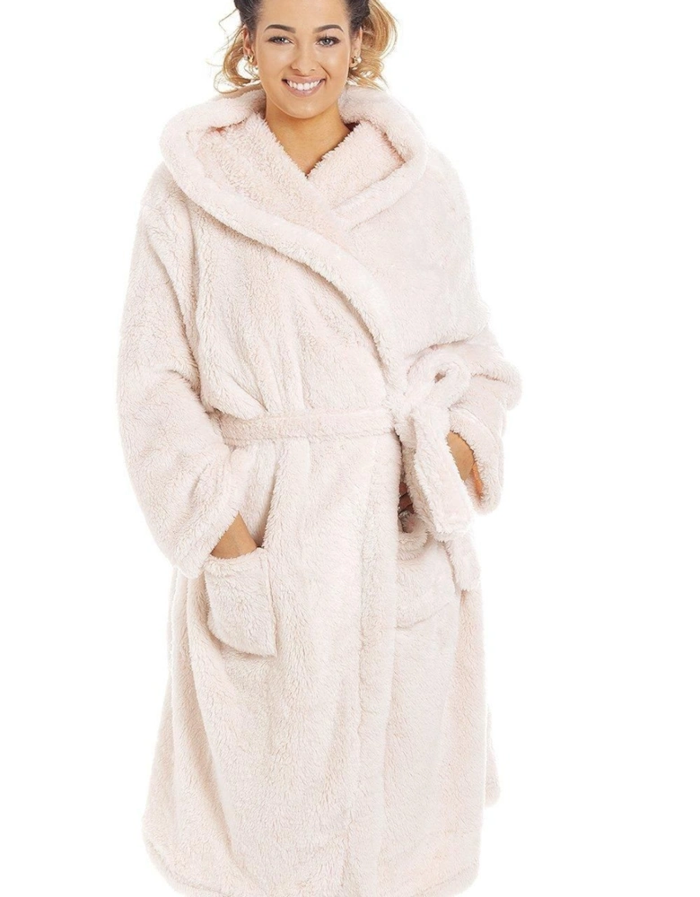 Womens Super soft Fleece Hooded Robes