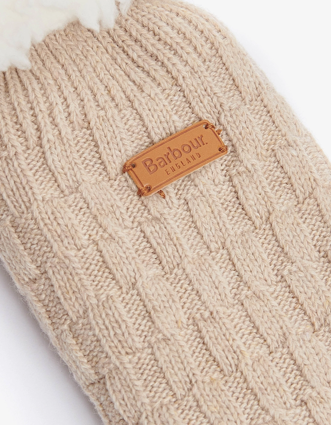 Cable Knit Womens Lounge Socks - Oatmeal