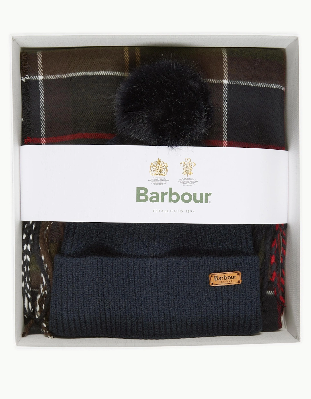 Women's Barbour Dover Beanie & Hailes Scarf Gift Set - Classic - Multi - Size: ONE size