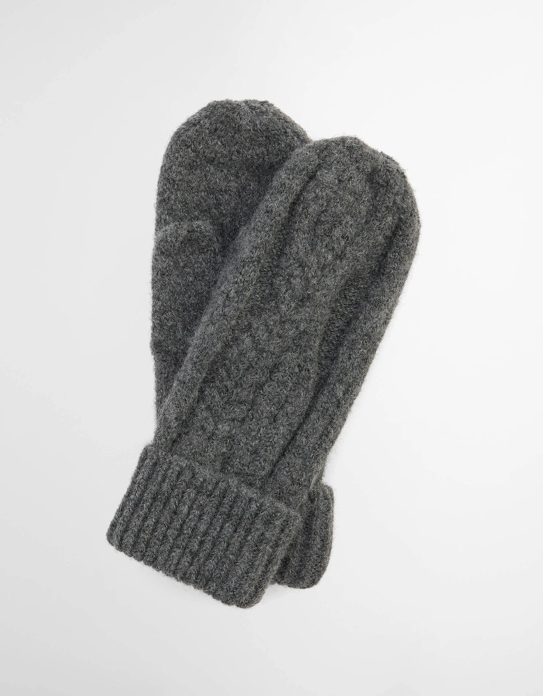 Elsdon Womens Knitted Mittens - Grey