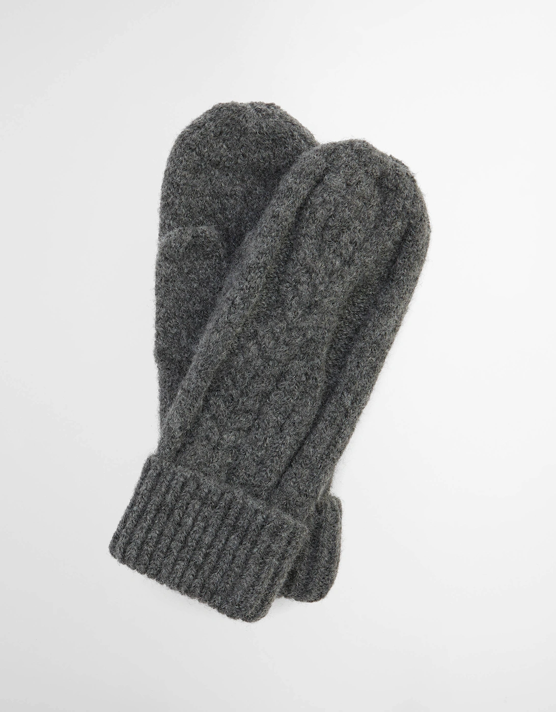 Elsdon Womens Knitted Mittens - Grey, 4 of 3