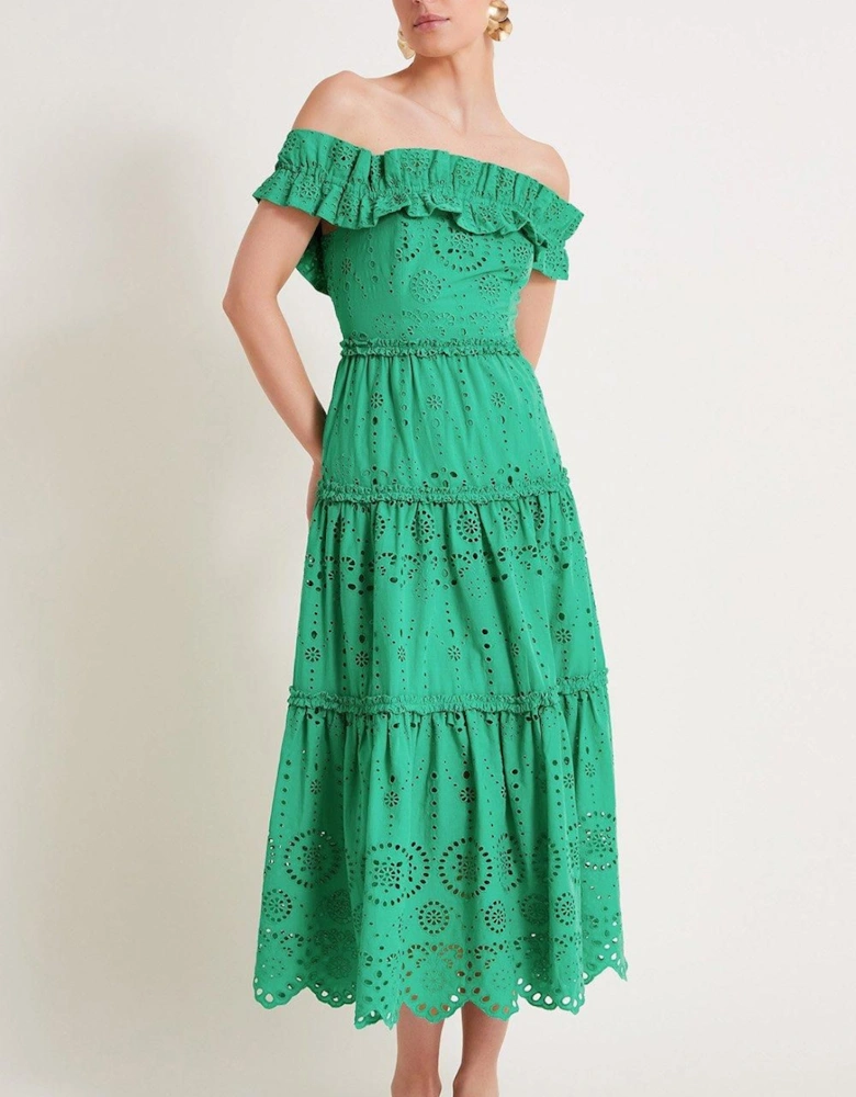 Brynn Broderie Dress Green