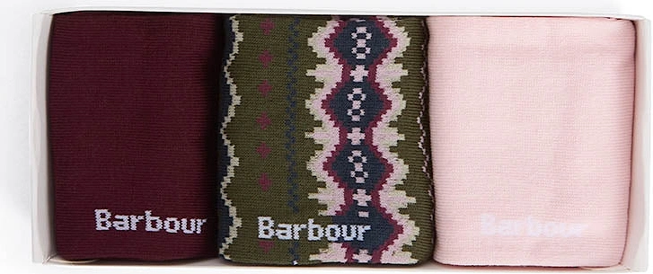 Helen Womens Fair Isle Sock Gift Set - Olive