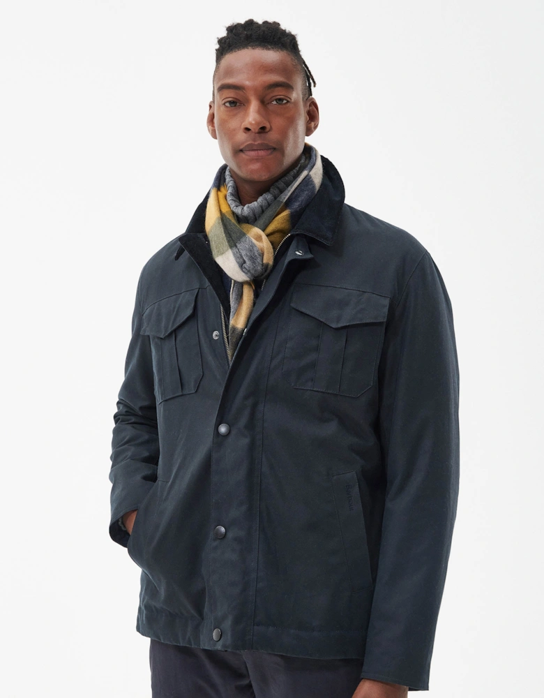 Large Tattersall Lambswool Scarf - Forest Mist