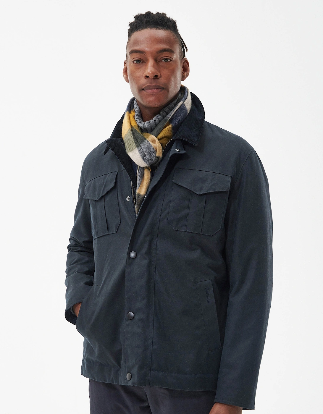 Large Tattersall Lambswool Scarf - Forest Mist