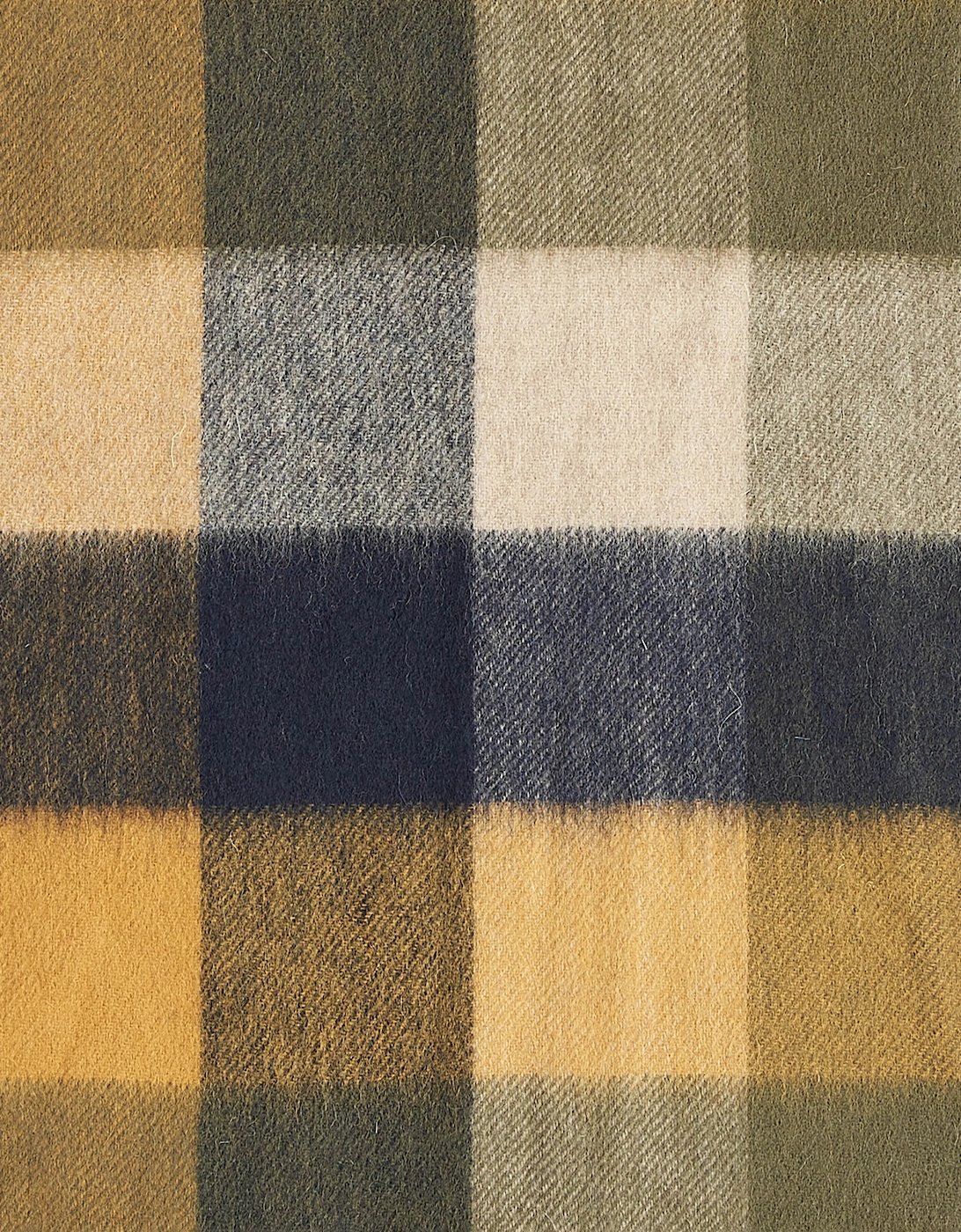Large Tattersall Lambswool Scarf - Forest Mist