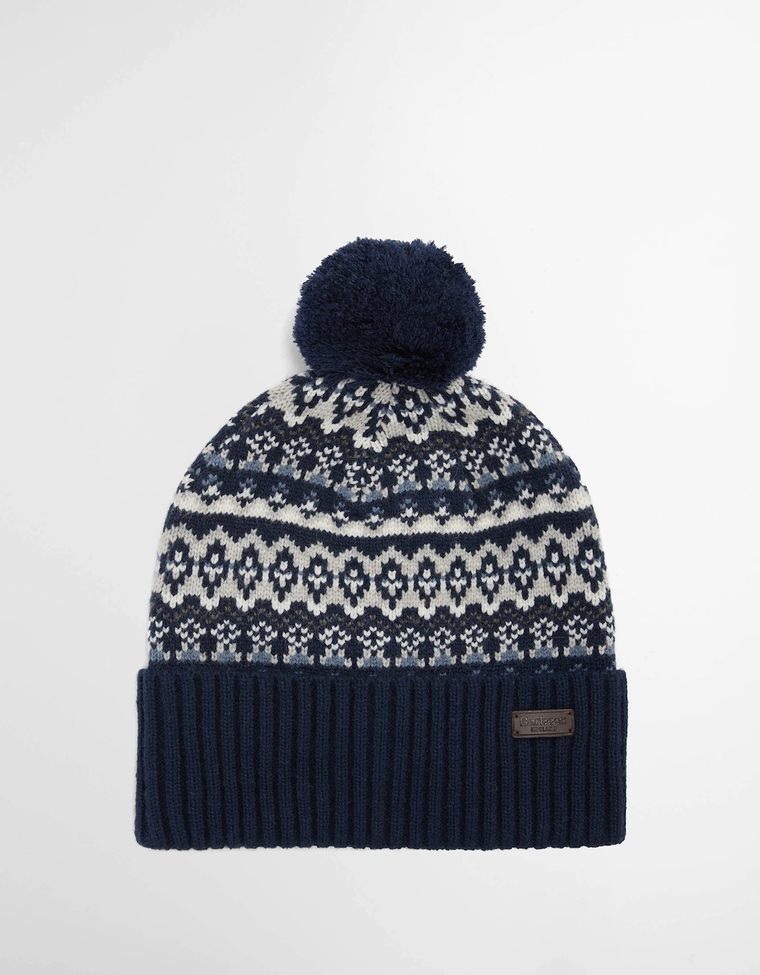 Marlow Mens Fair Isle Pom Beanie Hat Navy, 5 of 4
