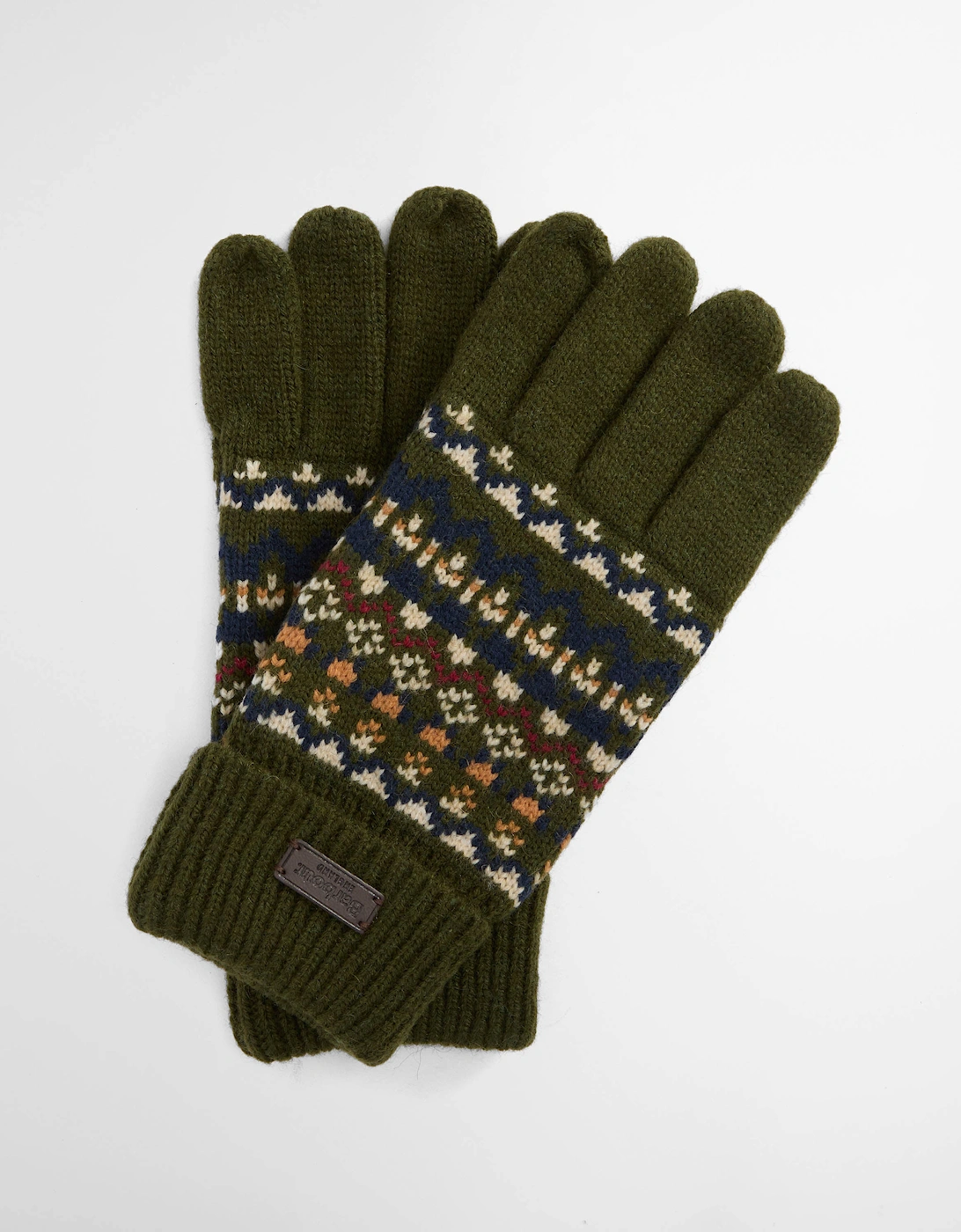 Marlow Mens Fair Isle Knitted Gloves - Olive, 4 of 3