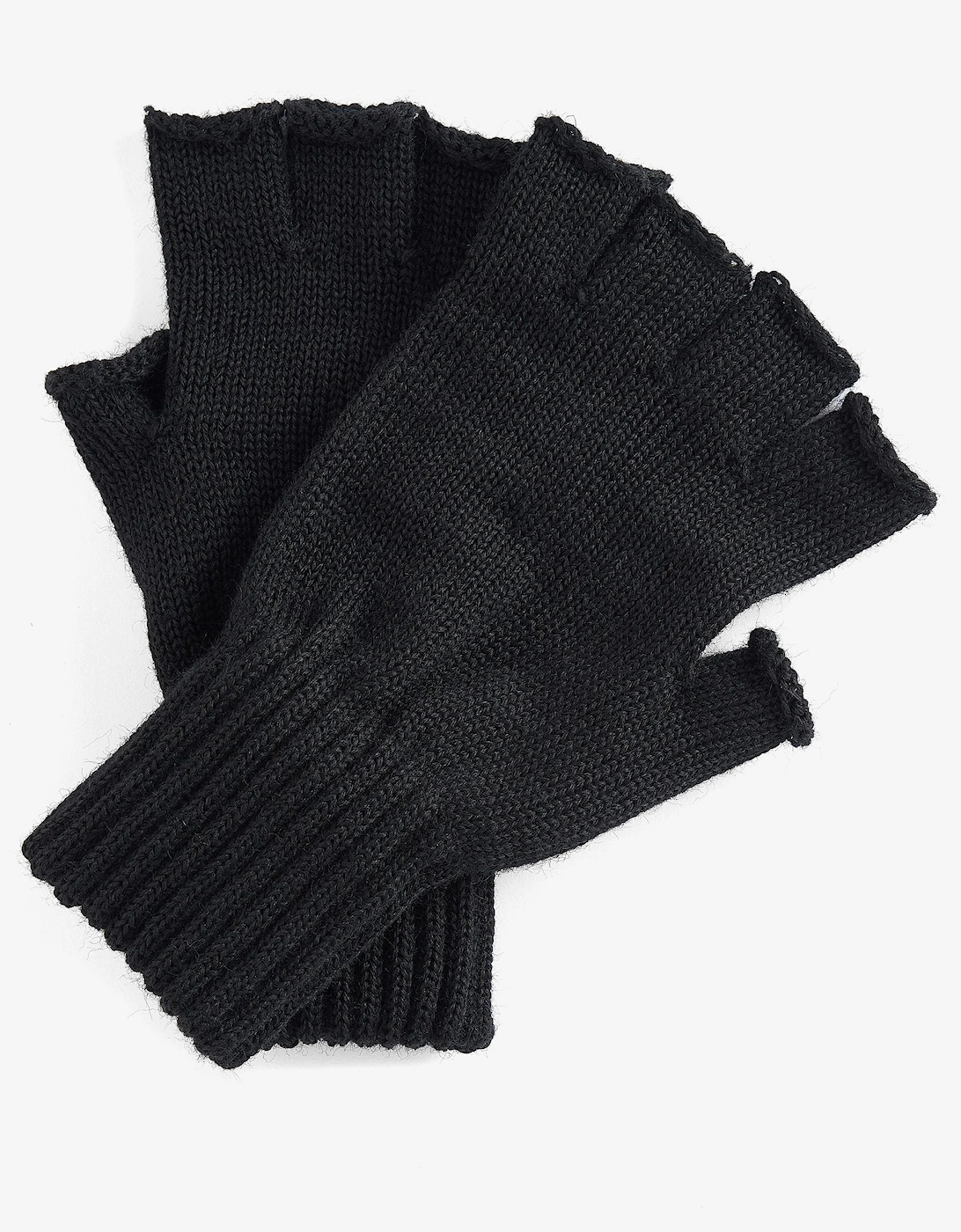 Men's Barbour Mens Fingerless Gloves - Black - Size: L
