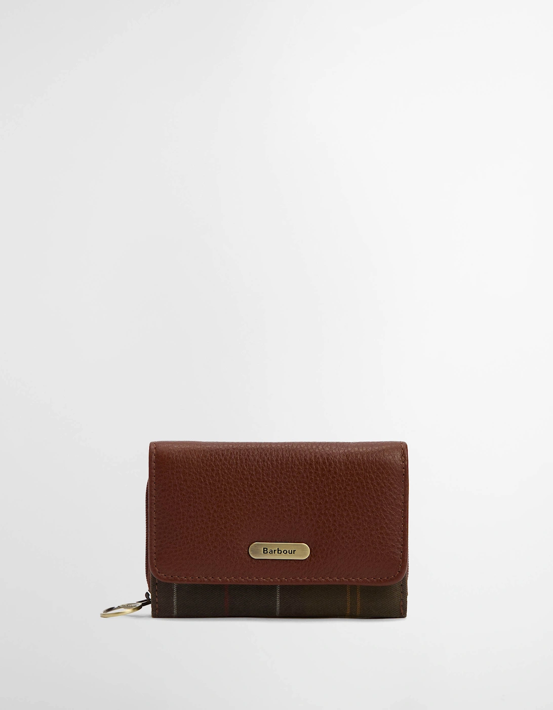 Rosa Womens Leather French Purse - Brown/Classic Tartan
