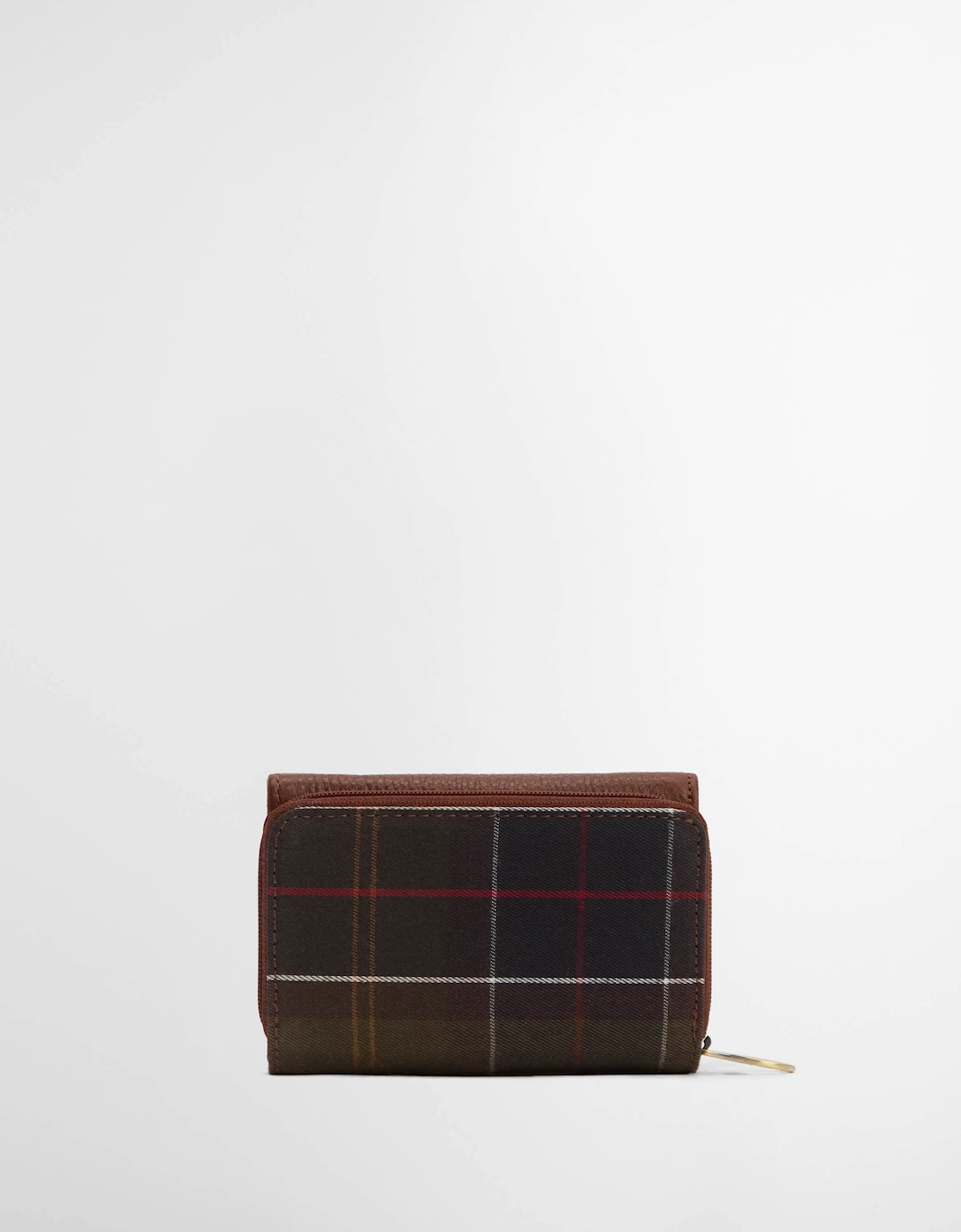 Rosa Womens Leather French Purse - Brown/Classic Tartan