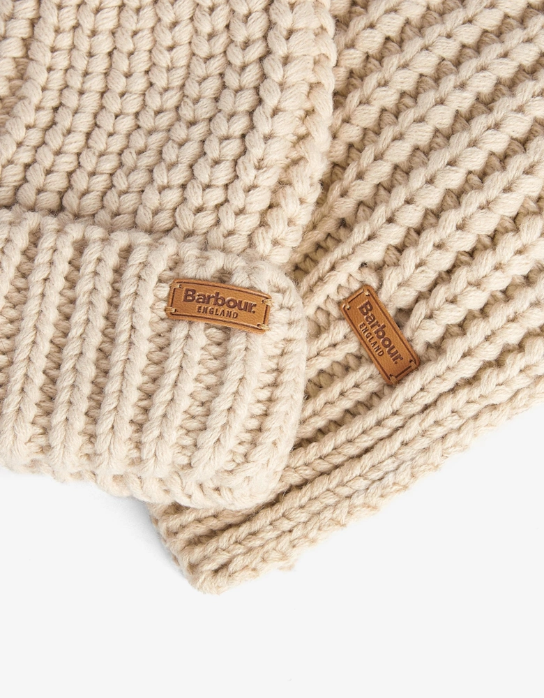 Saltburn Beanie & Scarf Gift Set - Pearl