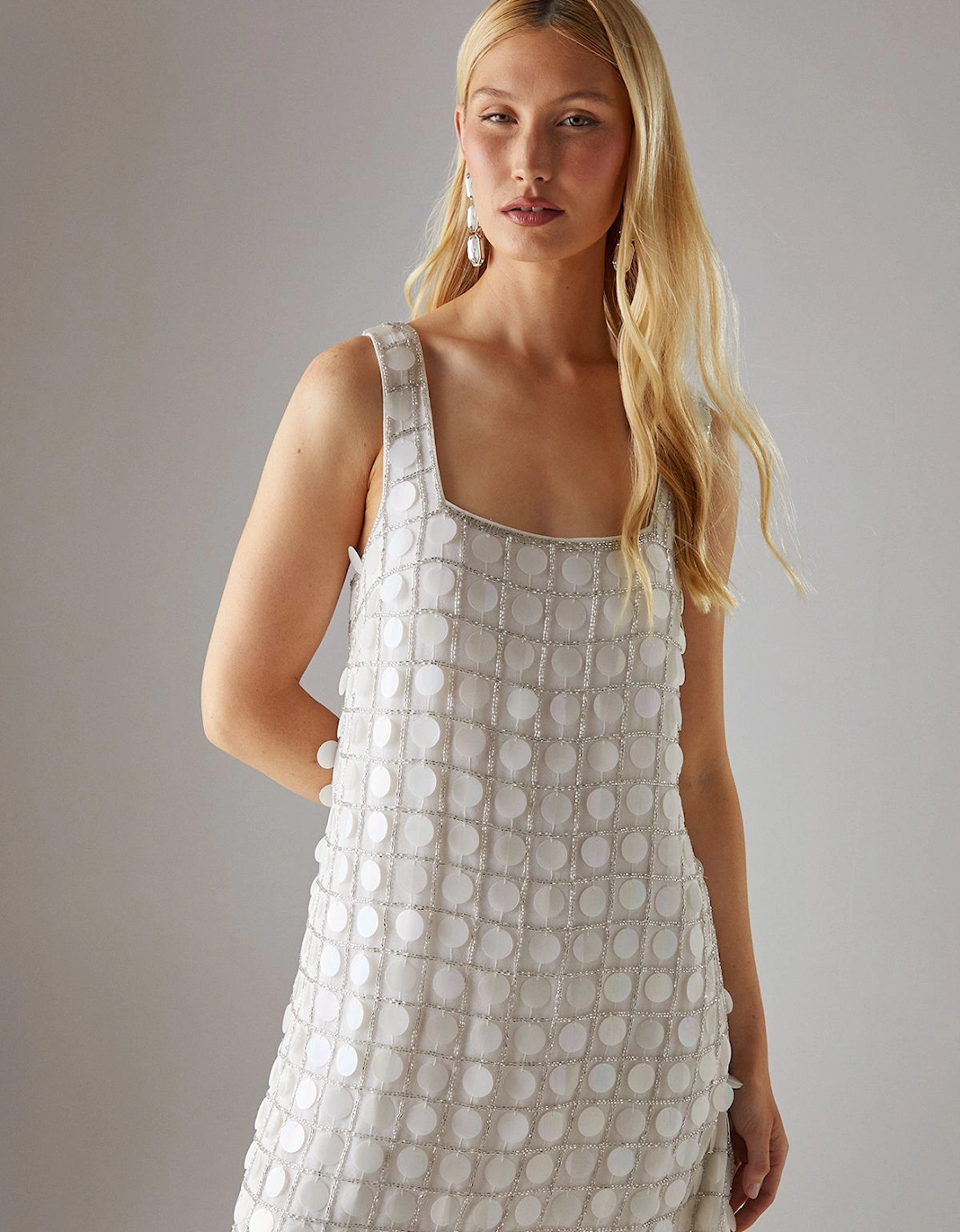 Hen Premium Hand Embellished Sequin Mini Dress, 2 of 1