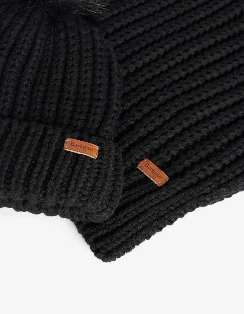 Saltburn Beanie & Scarf Gift Set - Black