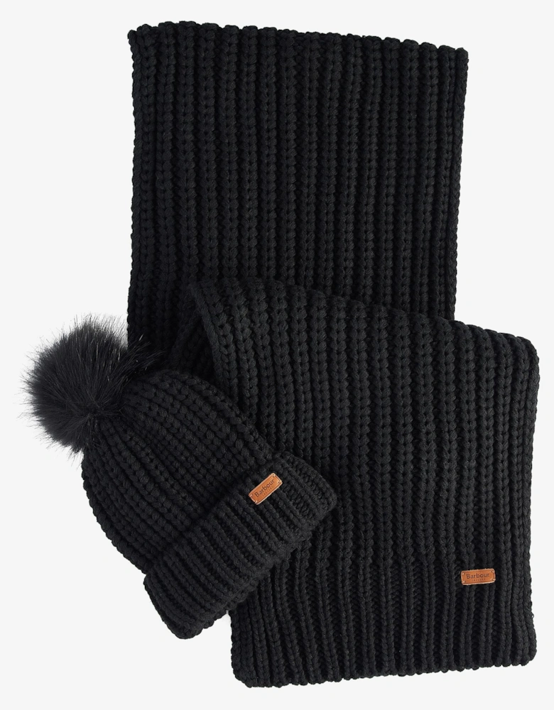 Saltburn Beanie & Scarf Gift Set - Black
