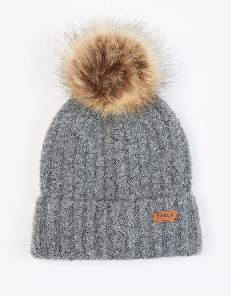 Saltburn Beanie & Tartan Scarf Set - Grey Rose