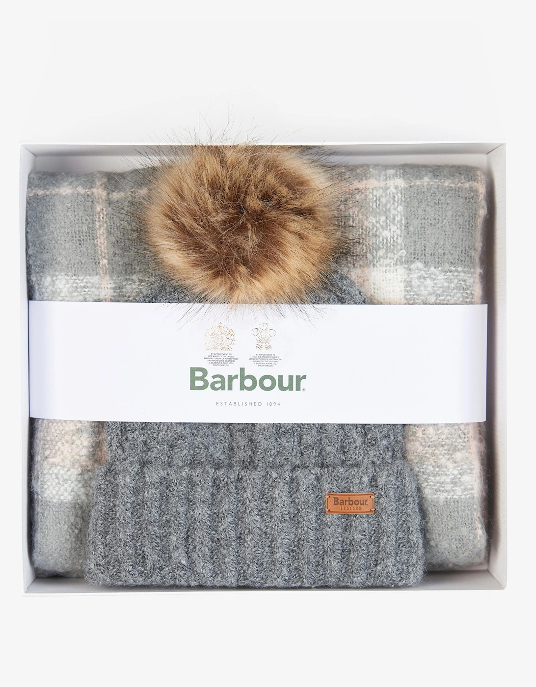 Saltburn Beanie & Tartan Scarf Set - Grey Rose, 7 of 6