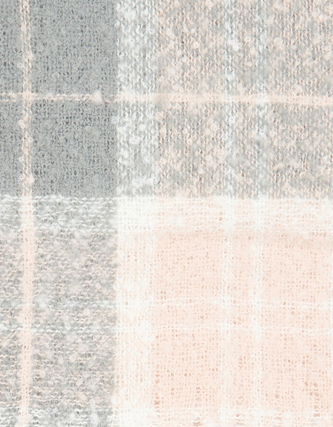 Saltburn Beanie & Tartan Scarf Set - Grey Rose