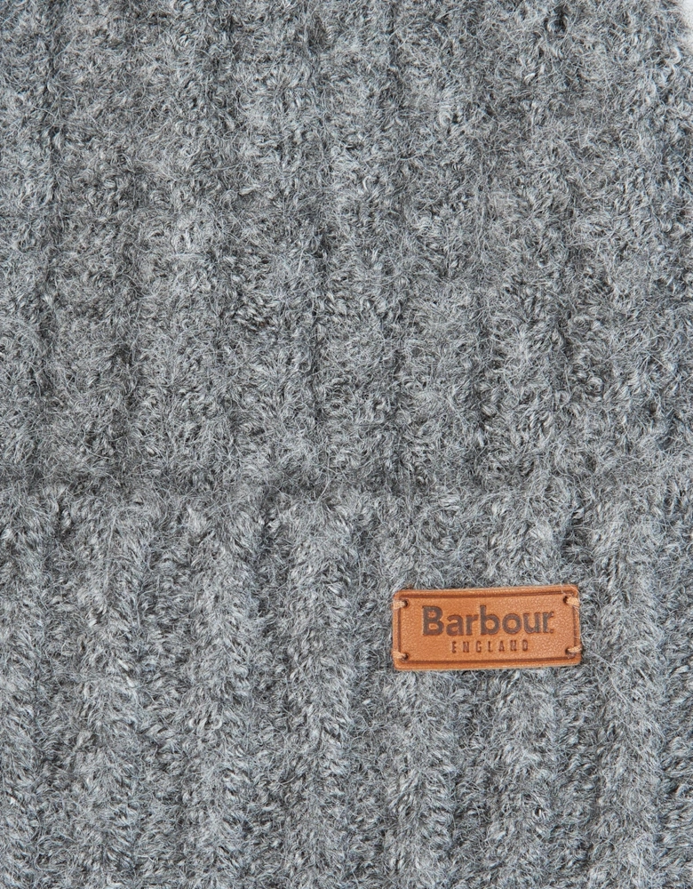 Saltburn Beanie & Tartan Scarf Set - Grey Rose