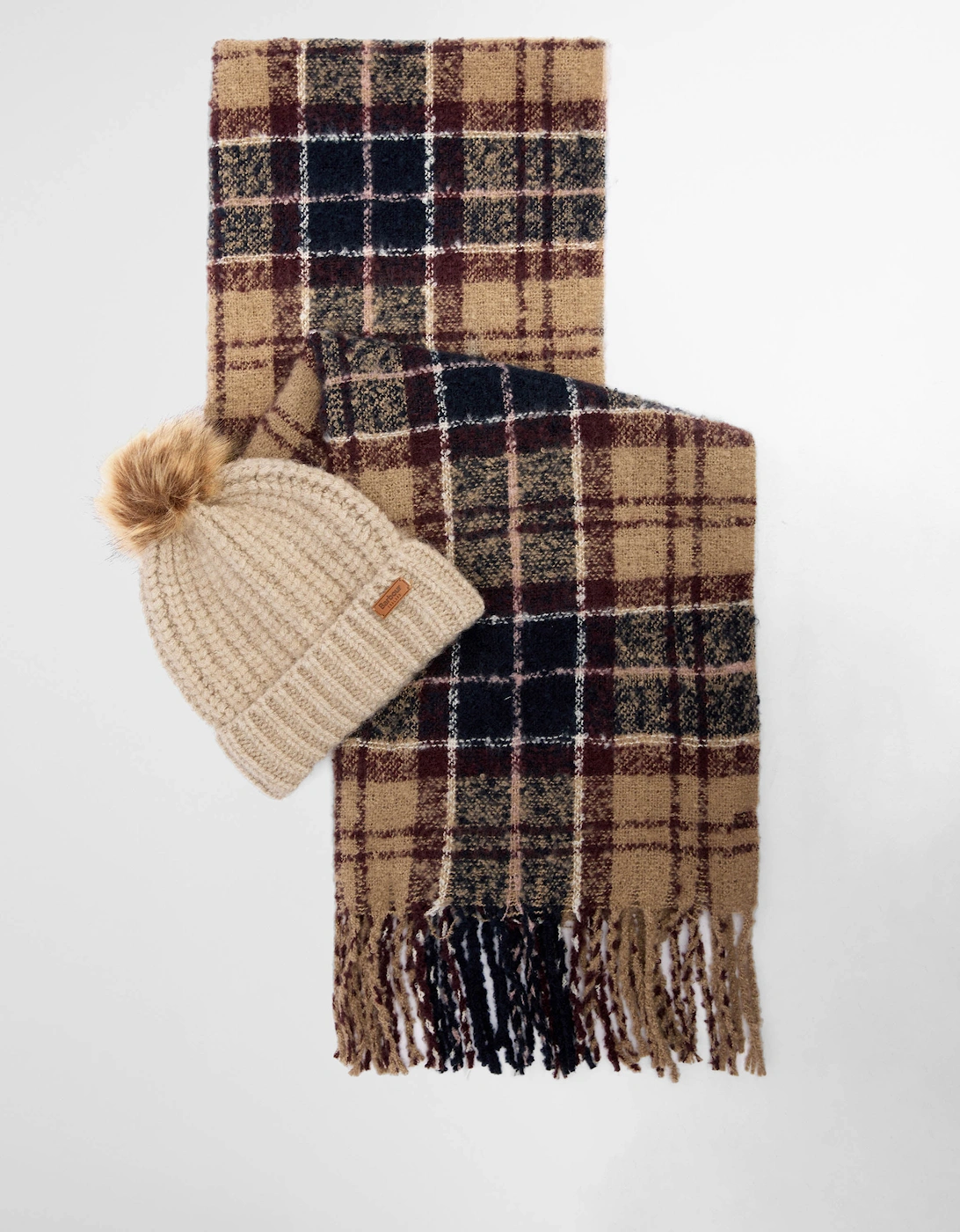 Saltburn Beanie & Tartan Scarf Set - Gardenia Tartan, 12 of 11