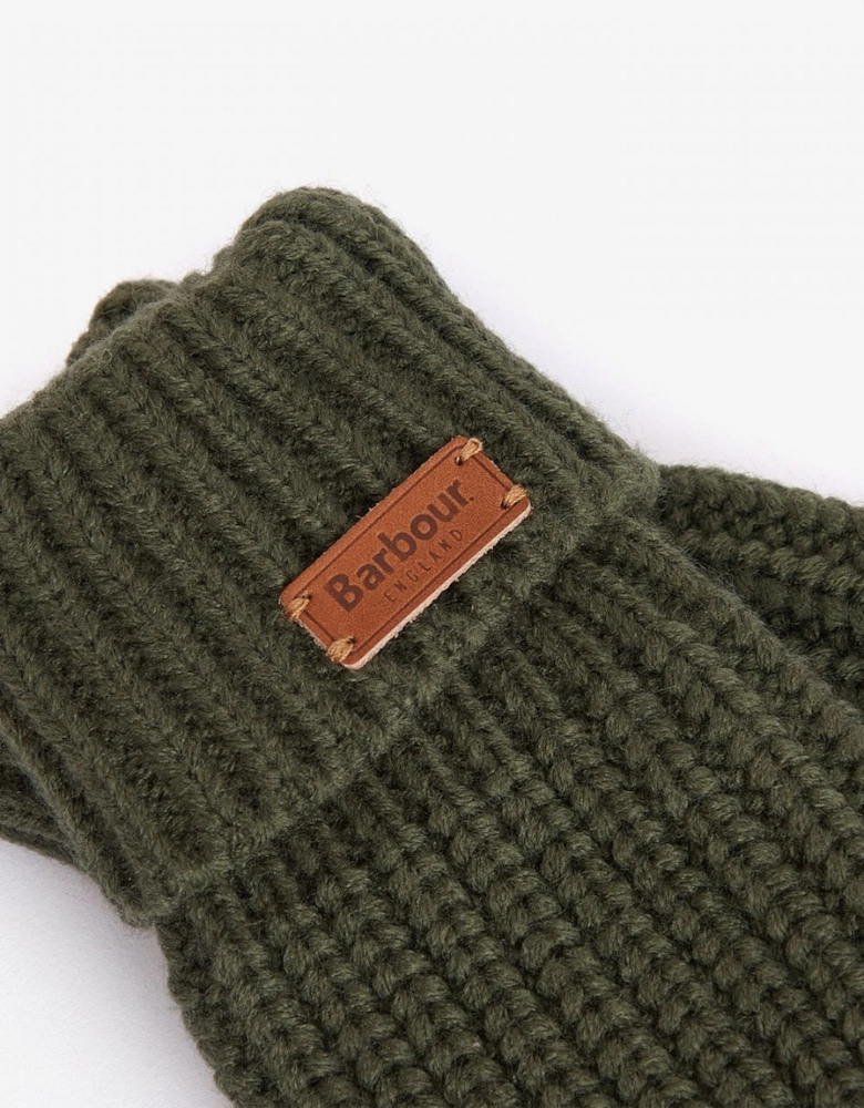 Saltburn Womens Knitted Gloves - Olive