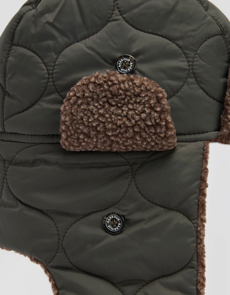 Sandbay Quilted Mens Trapper - Olive