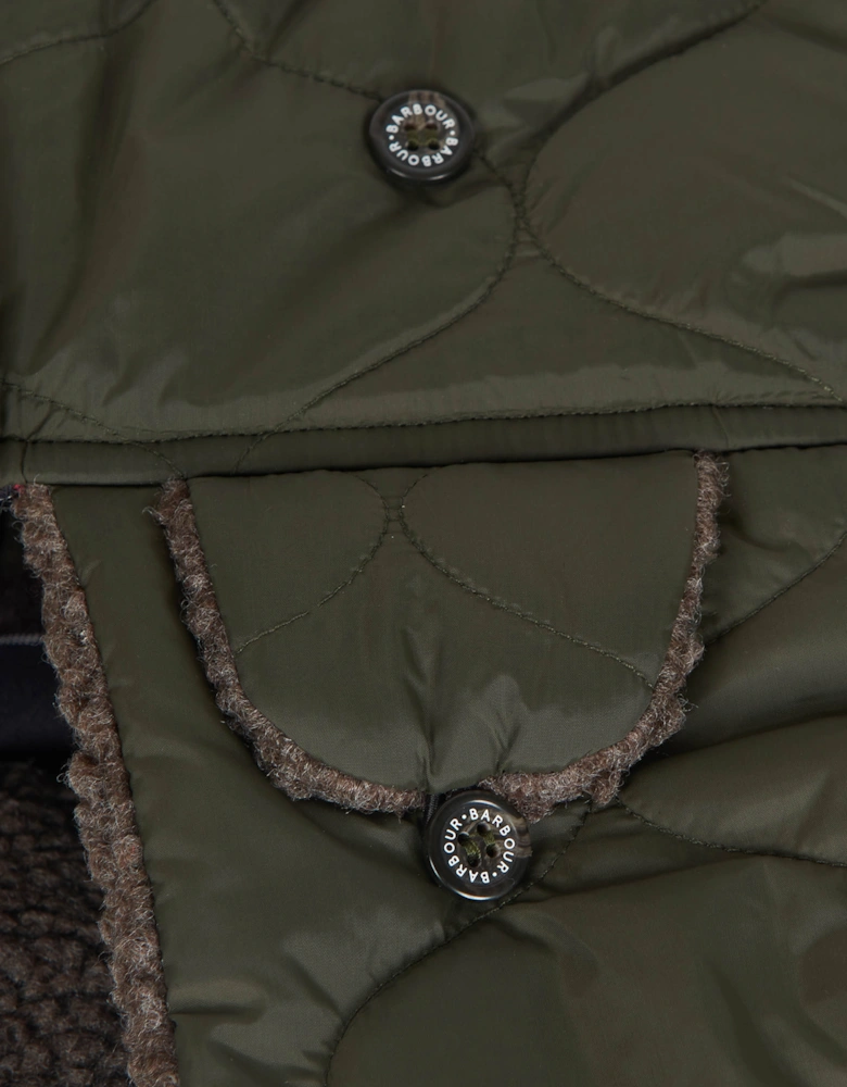 Sandbay Quilted Mens Trapper - Olive