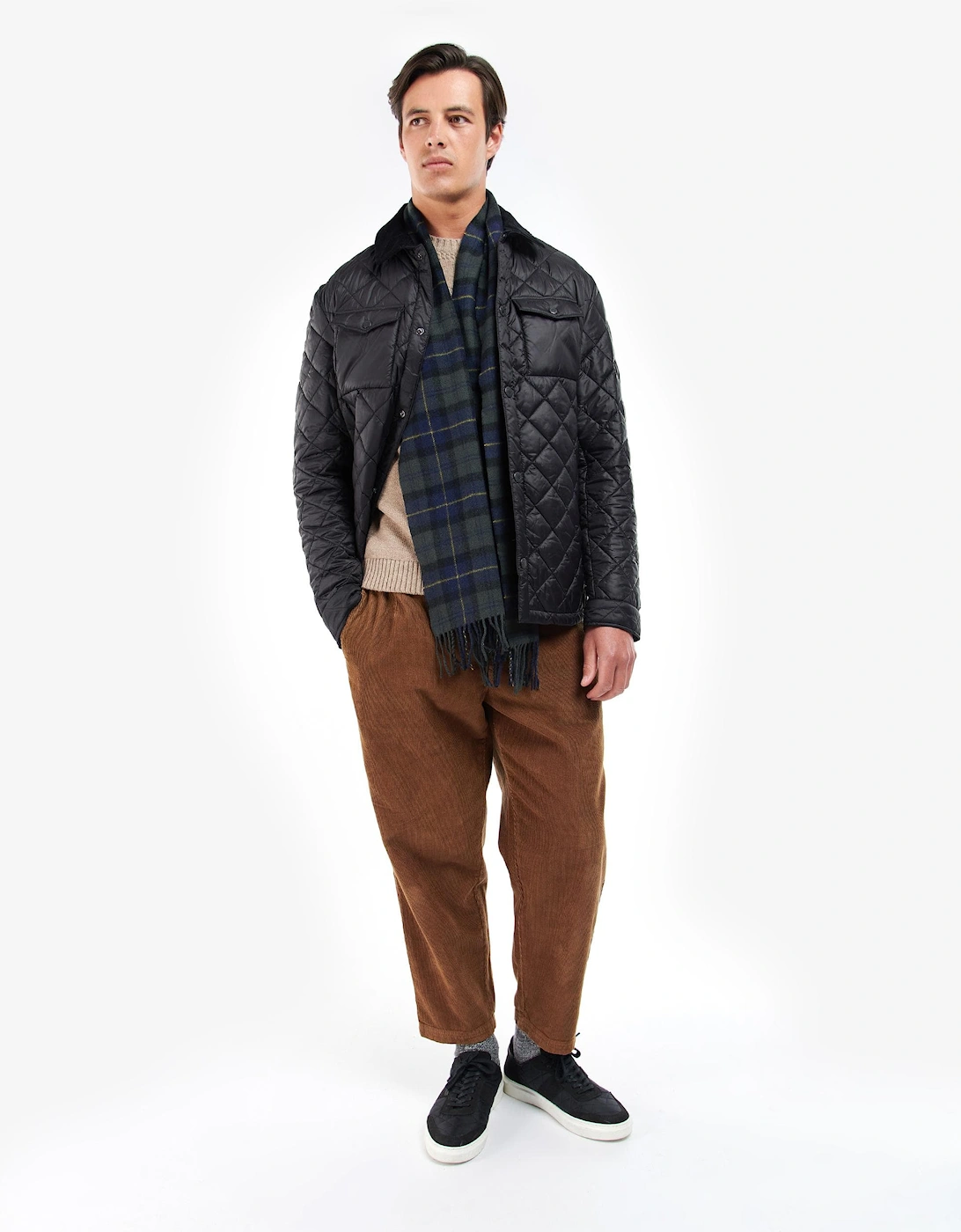 Tartan Unisex Lambswool Scarf - Olive Night