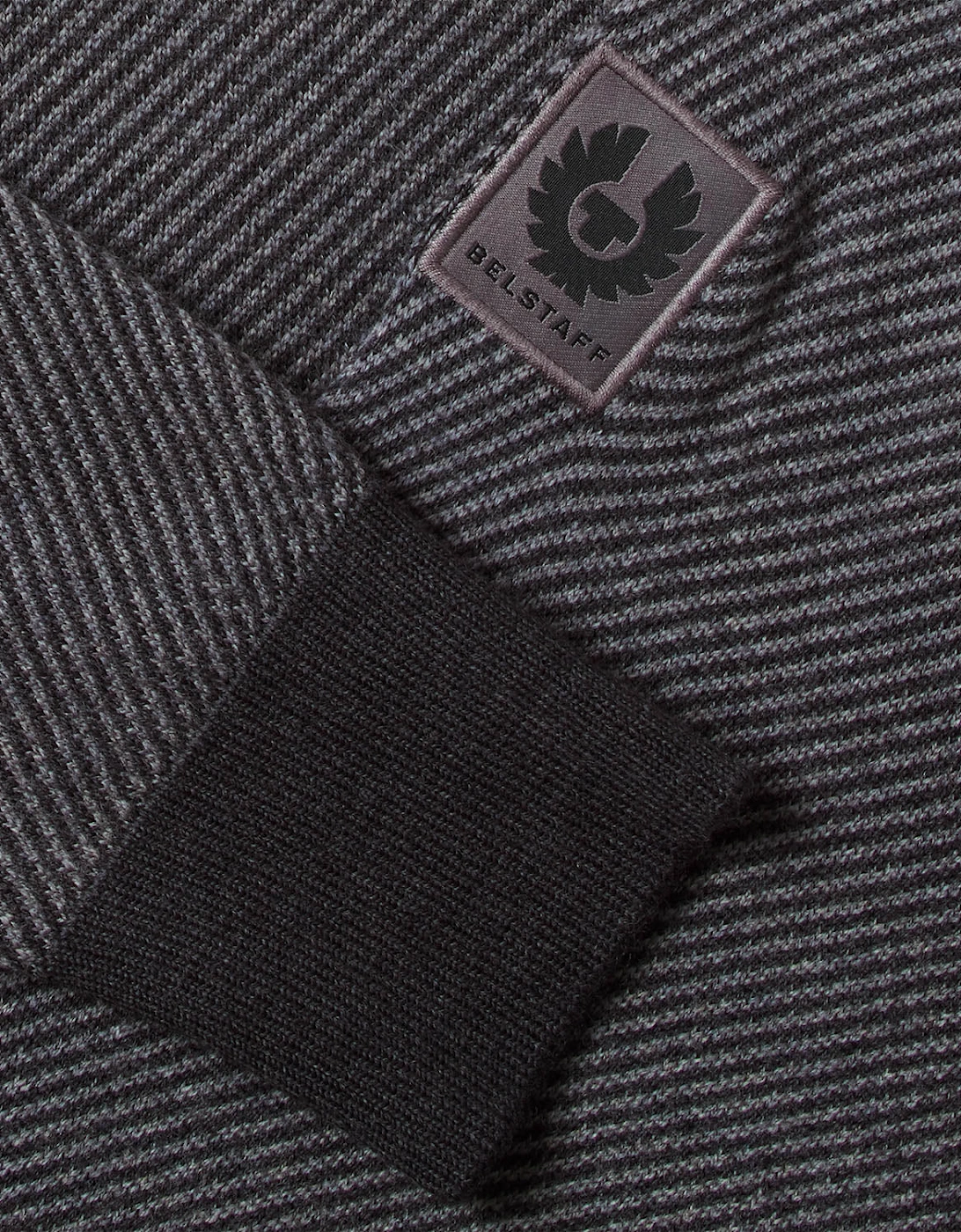 Kilmington Mens Quarter Zip Funnel Neck Jumper - Charcoal/Mid Grey