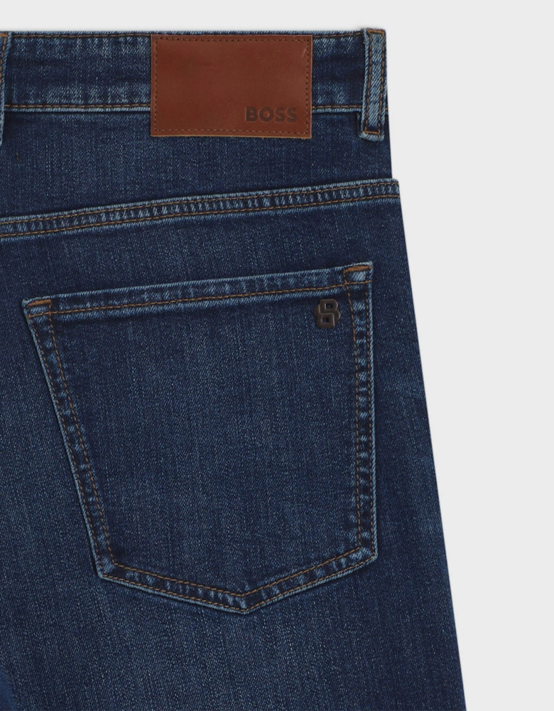 BOSS Orange Delaware Mens Slim-Fit Jeans in Blue Comfort-Stretch Denim  - Medium Blue 421