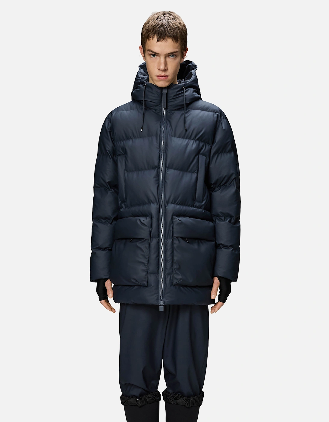 Alta Long Puffer Cargo Jacket - 47 Navy