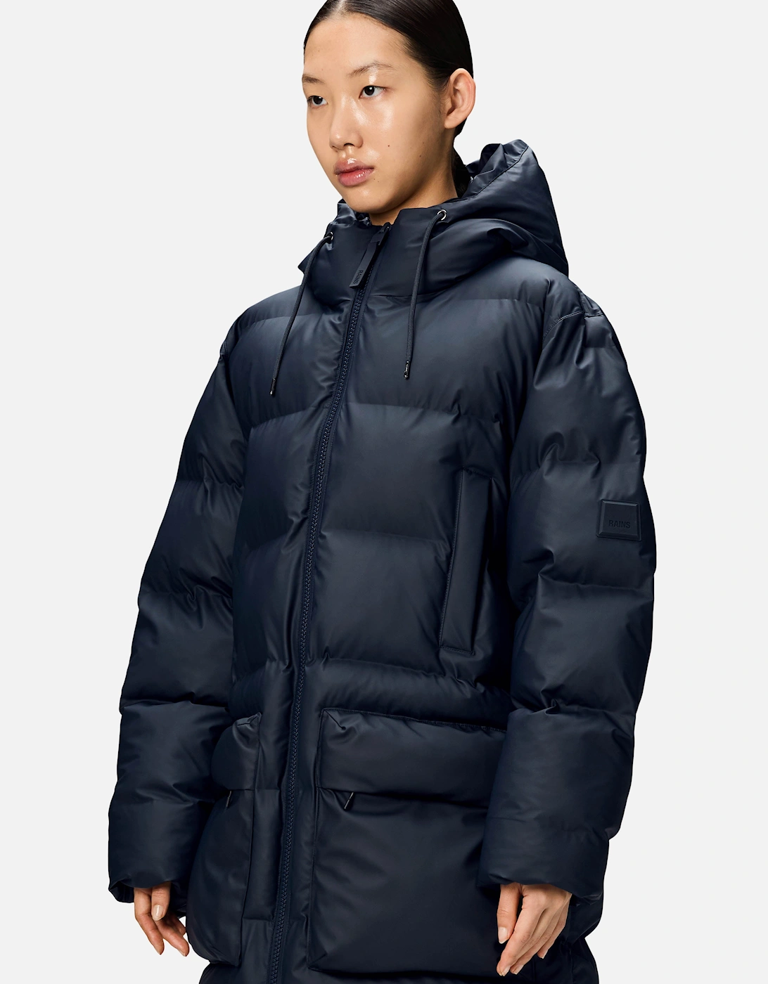 Alta Long Puffer Cargo Jacket - 47 Navy