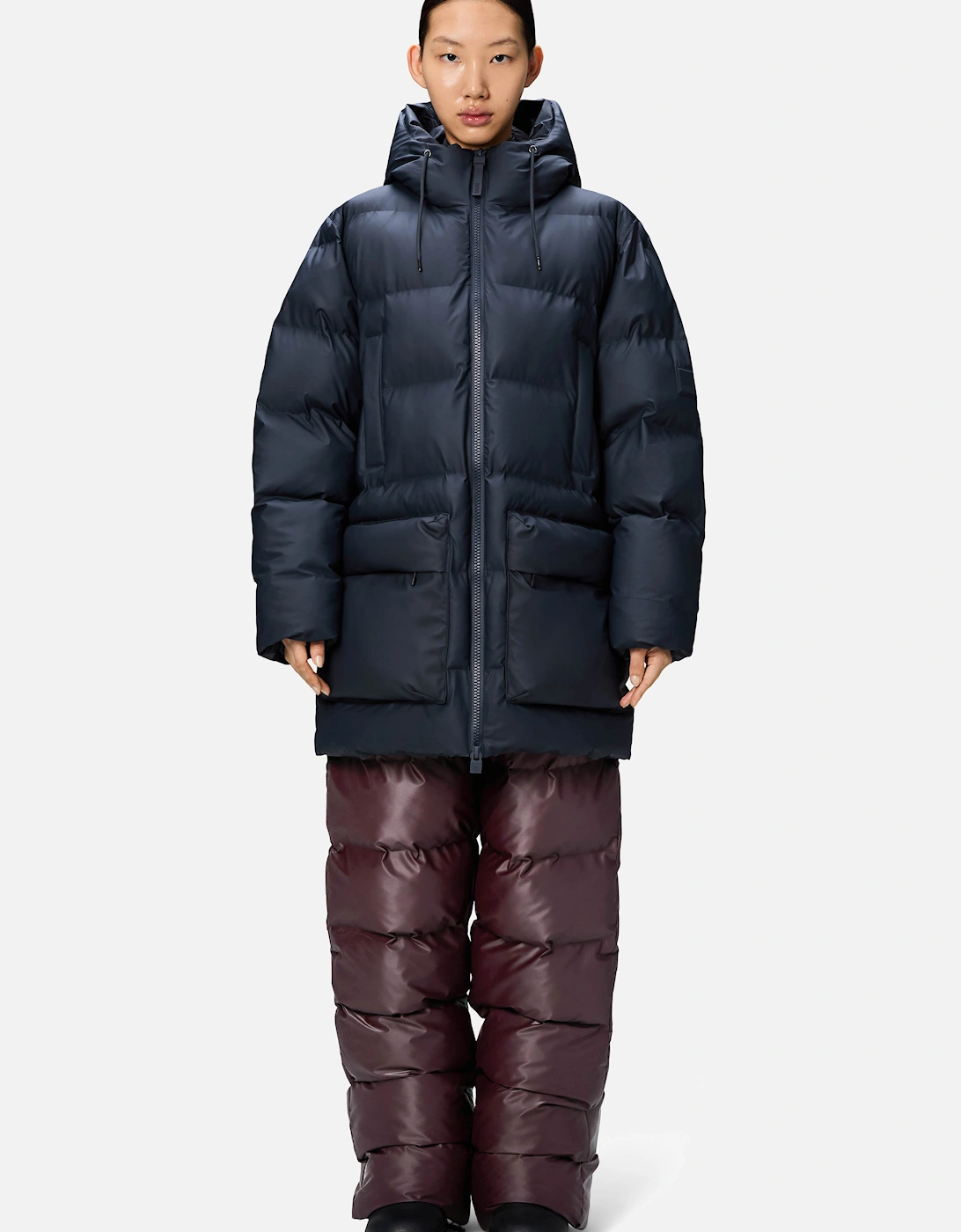 Alta Long Puffer Cargo Jacket - 47 Navy