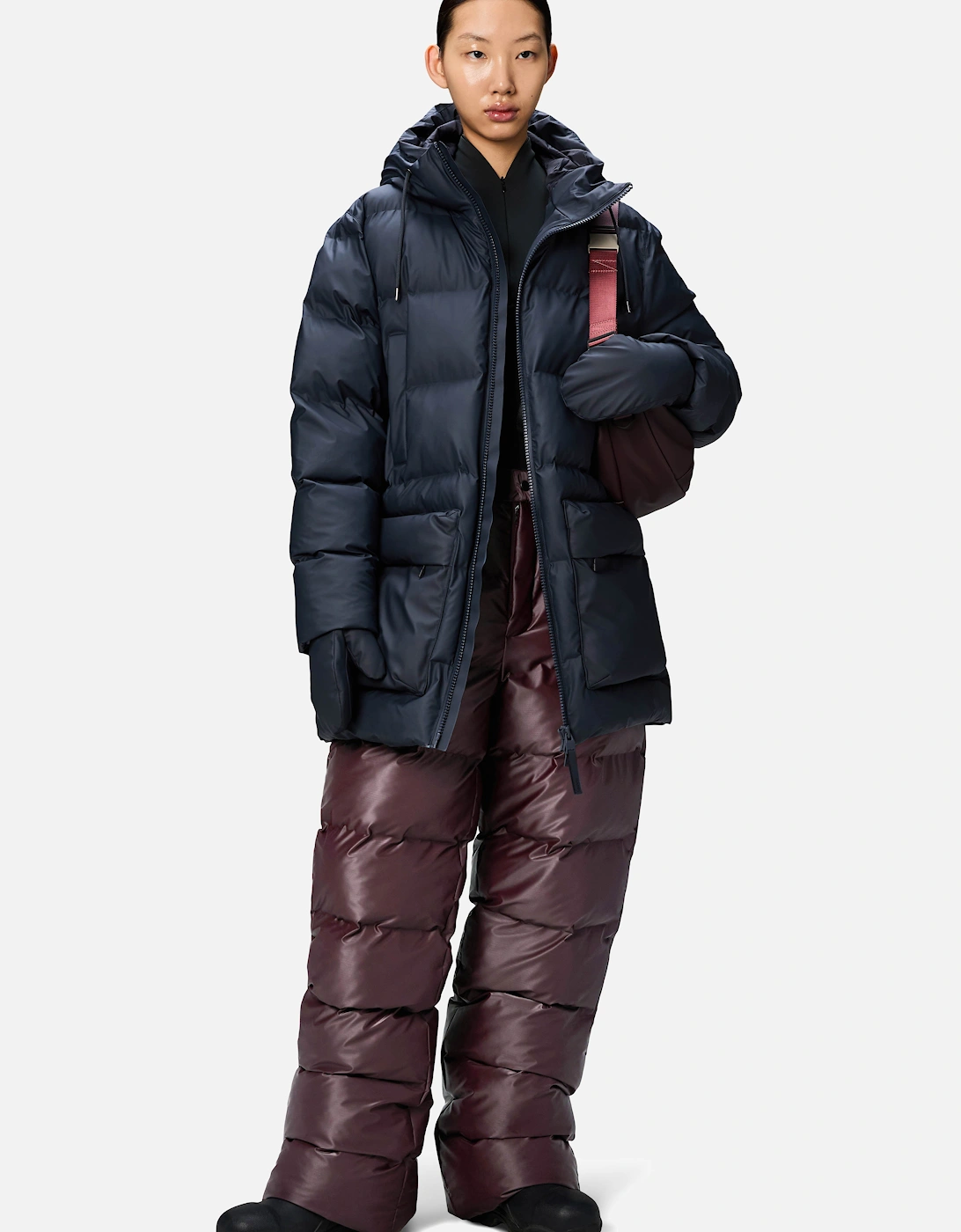 Alta Long Puffer Cargo Jacket - 47 Navy