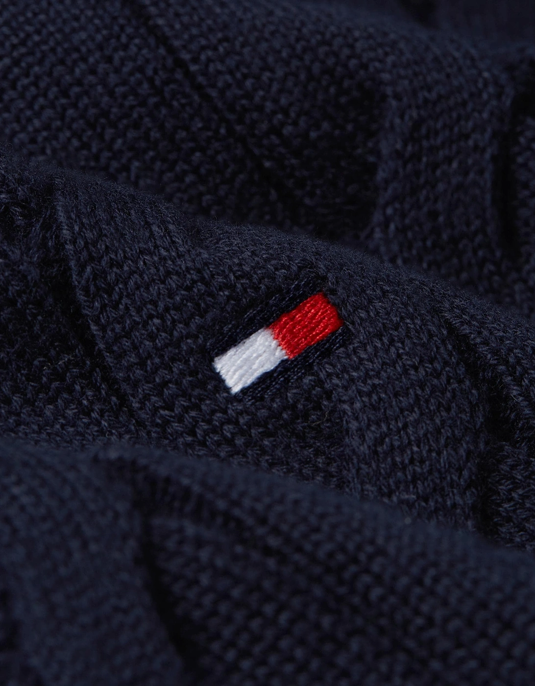 Classic Cotton Cable Mens Half Zip Mock Sweatshirt - Desert Sky