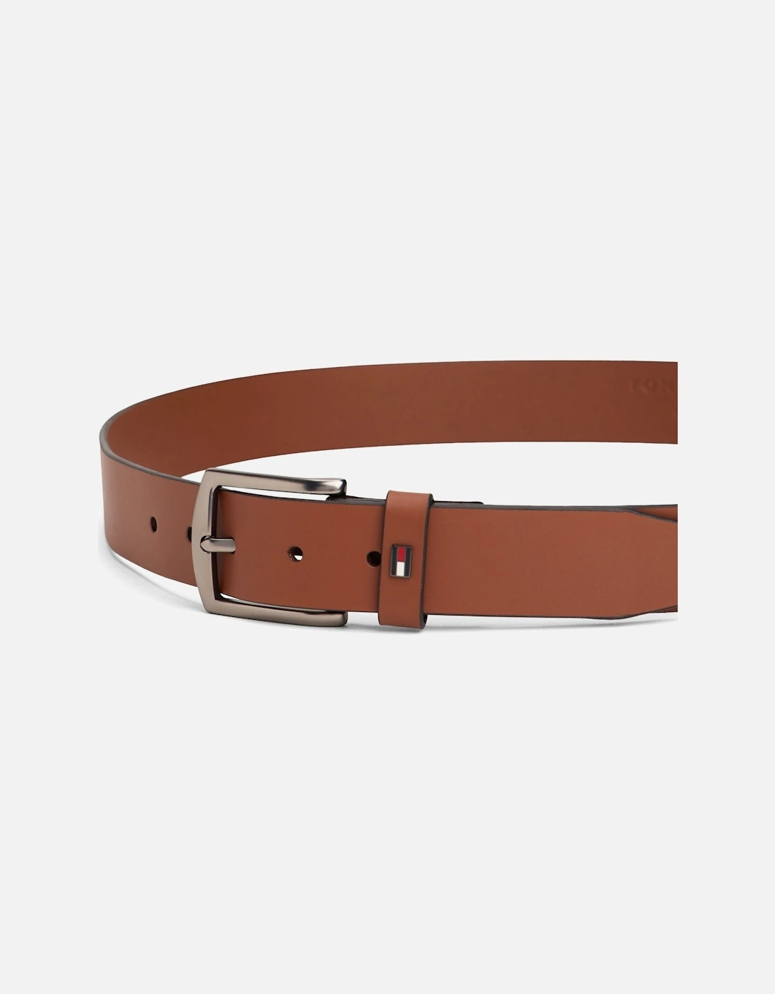 Denton Enamel Flag Mens Leather Belt - Winter Cognac