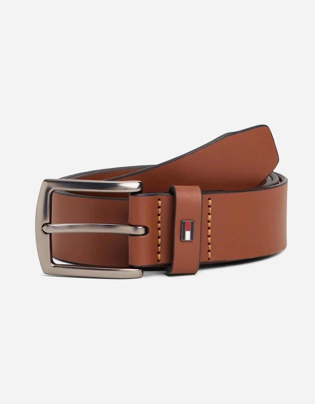 Denton Enamel Flag Mens Leather Belt - Winter Cognac, 5 of 4