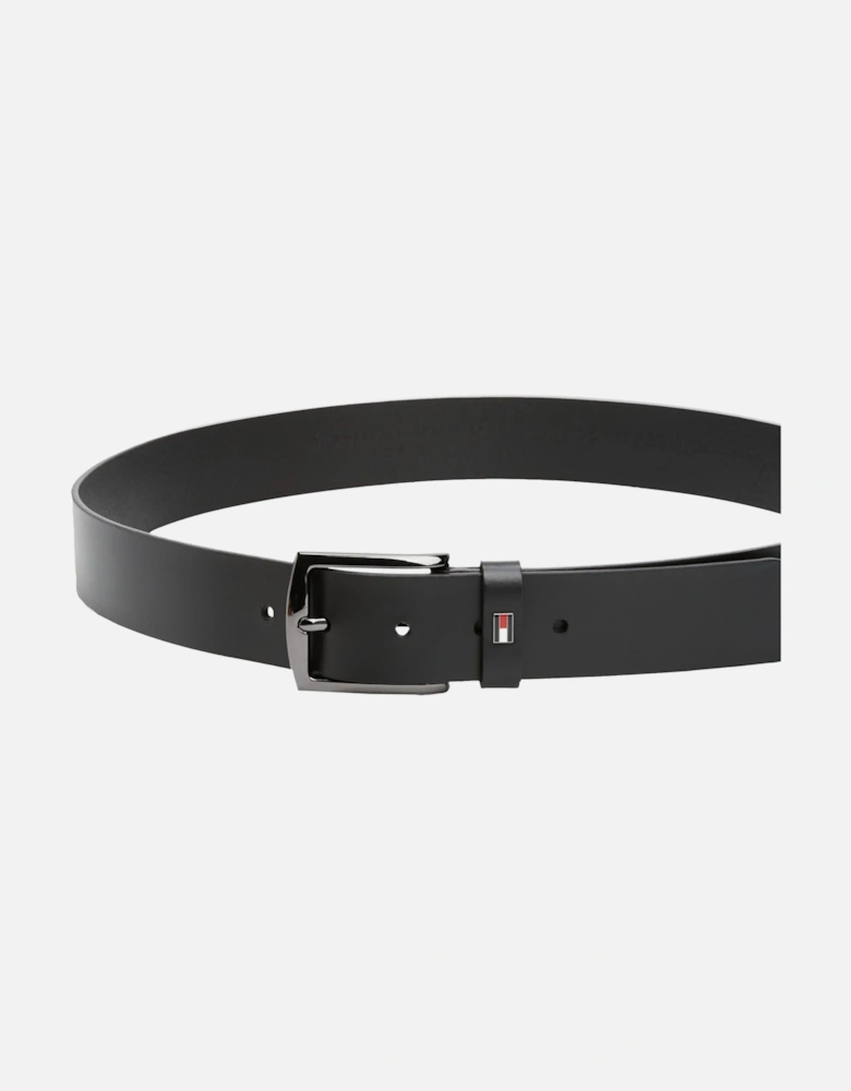 Denton Enamel Flag Mens Leather Belt - Black