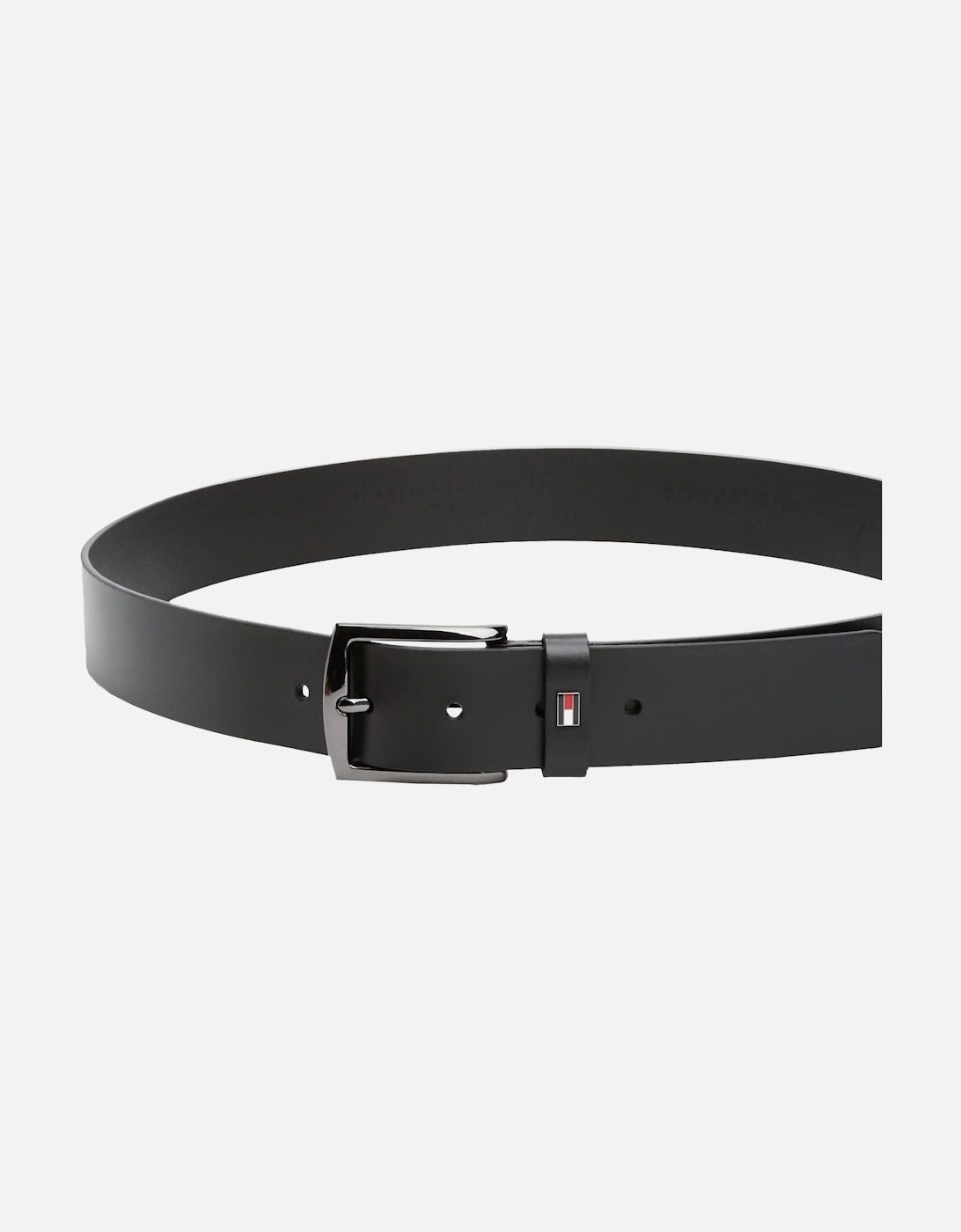 Denton Enamel Flag Mens Leather Belt - Black