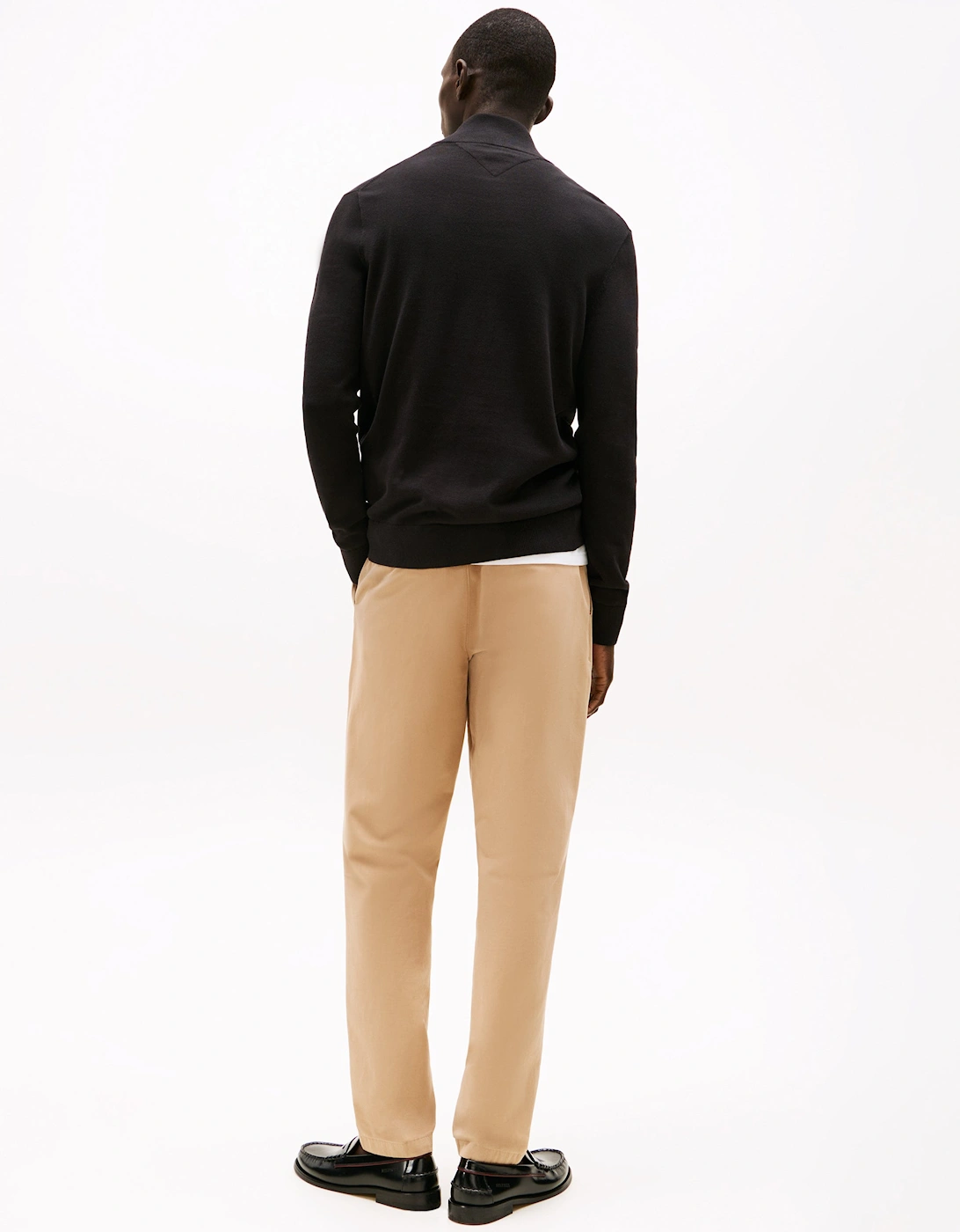Essential Cotton 1/4 Zip Mock Mens Sweatshirt - Black