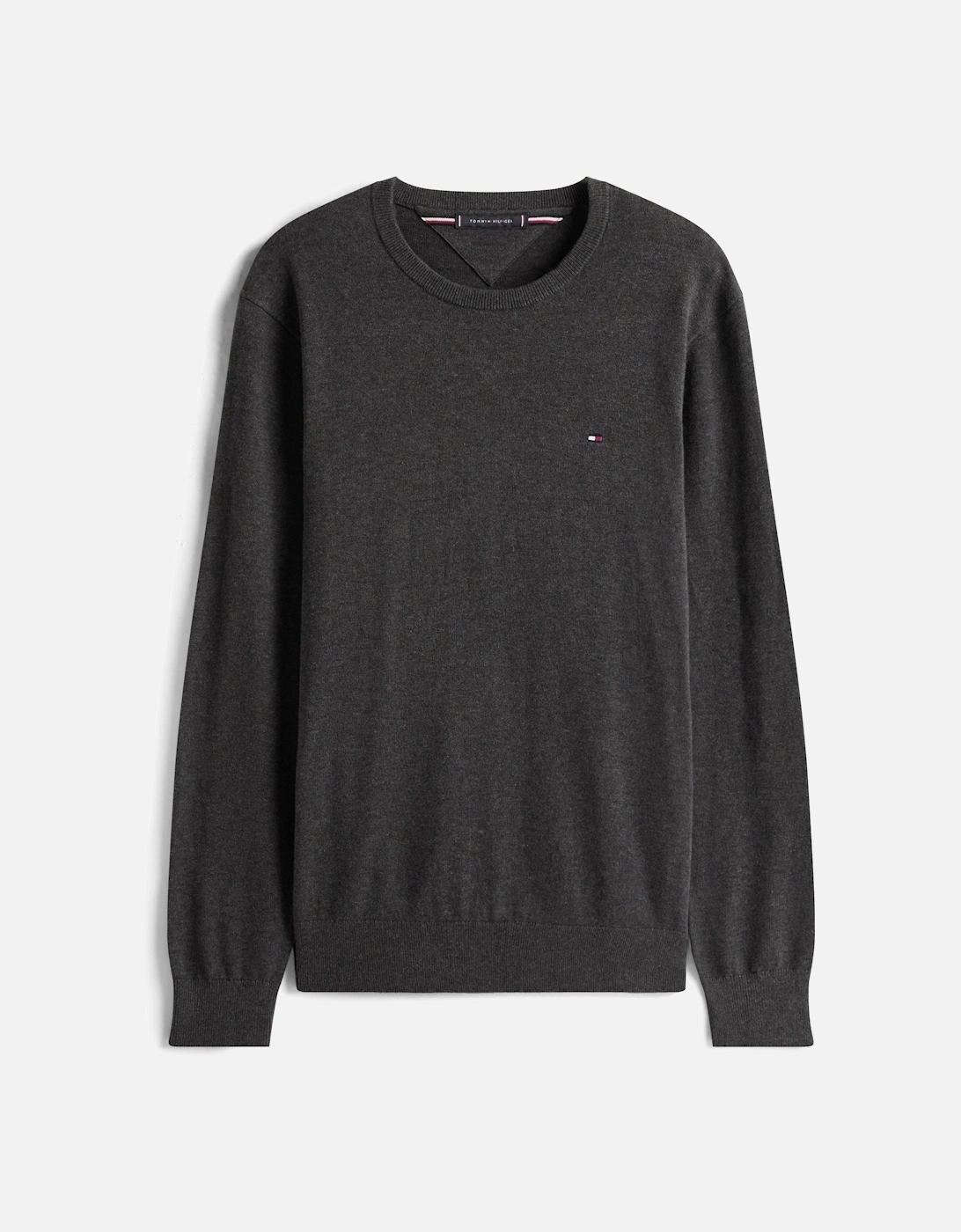 Essential Cotton Crew Neck Mens Sweatshirt - Dark Grey Heather